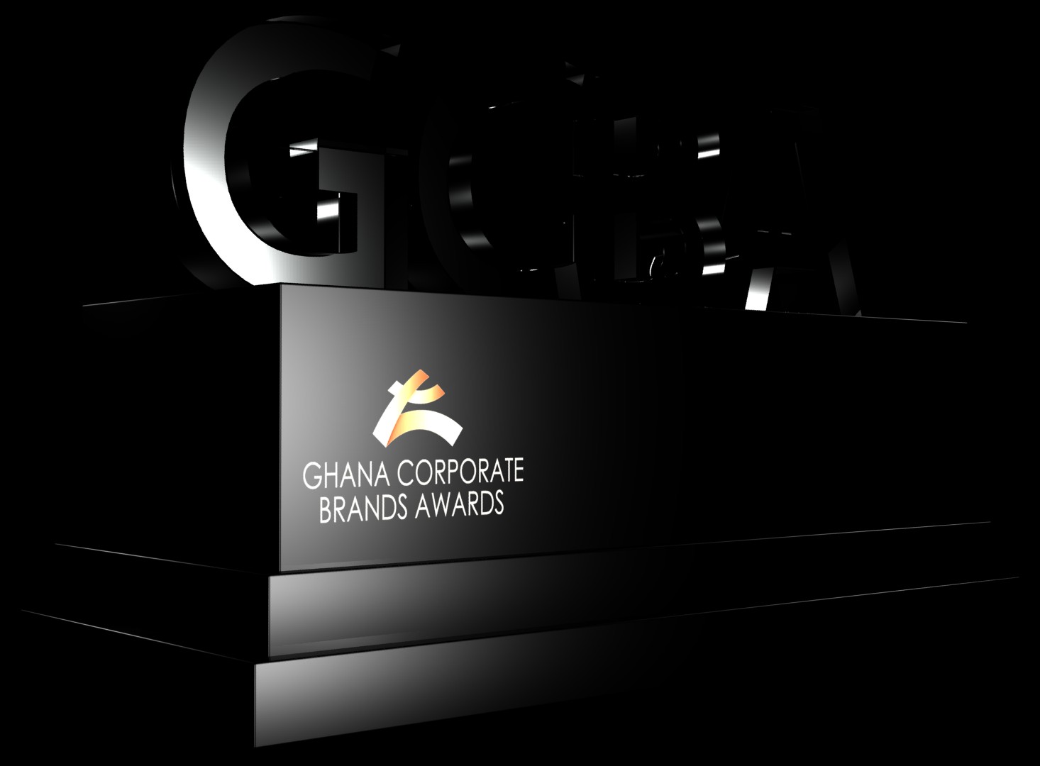 GCBA award plinth with the Ghana Corporate Brands Awards mark
